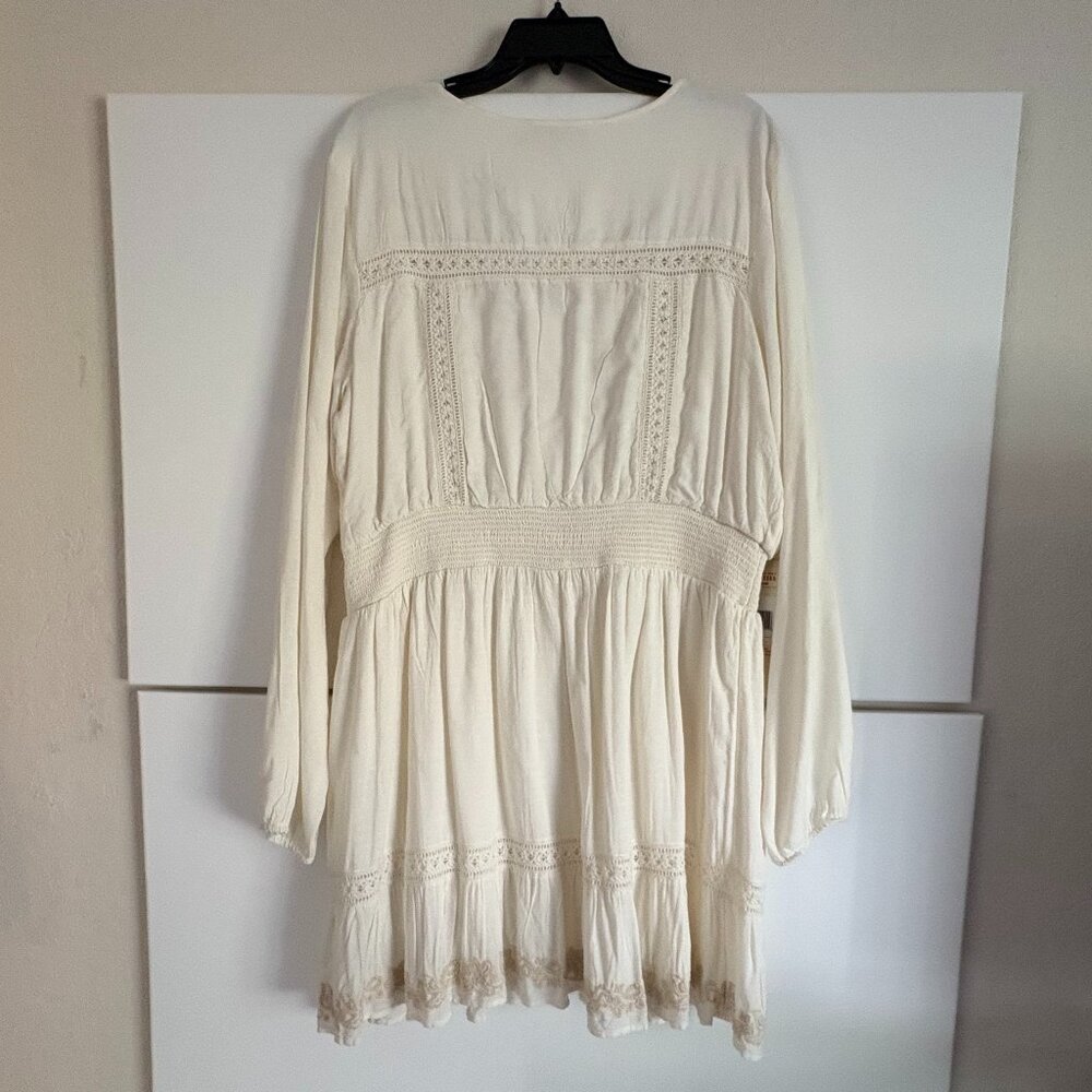 Idyllwind Cream Boho Embroidered Peasant Dress - Picture 3 of 7